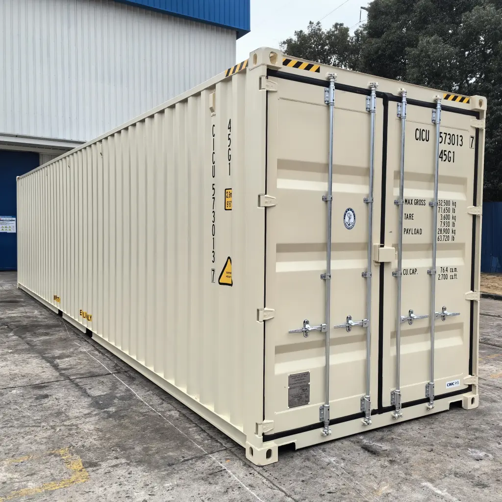 High cube containers are similar in structure to standard dry containers but are built with extra height to increase internal volume. This design allows for more space without altering the container’s footprint, making them useful for certain types of bulky or lightweight cargo.