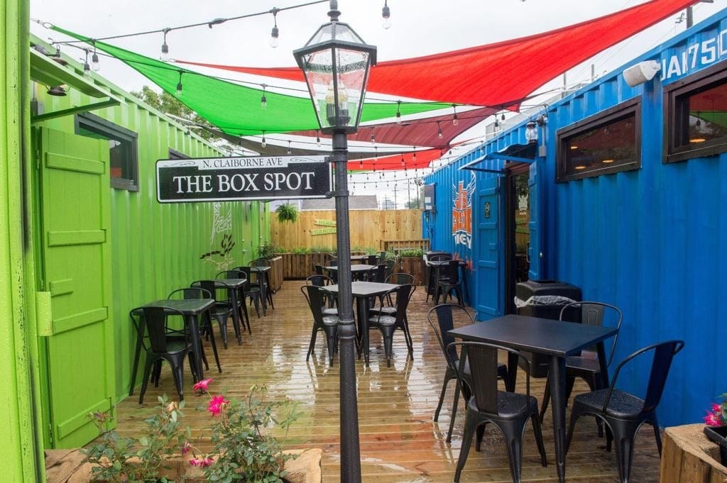 Box Spot NOLA is a community center built entirely from shipping containers.