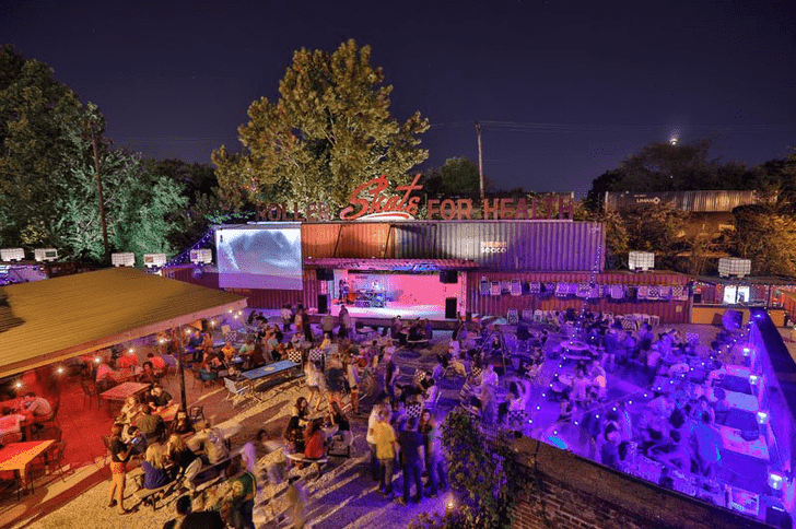 Railgarten is entertainment venue constructed from shipping containers