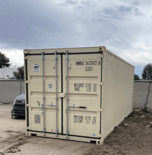 09/12 delivery of a 20ft new standard shipping container, strong steel construction ideal for long-term storage and transport solutions.