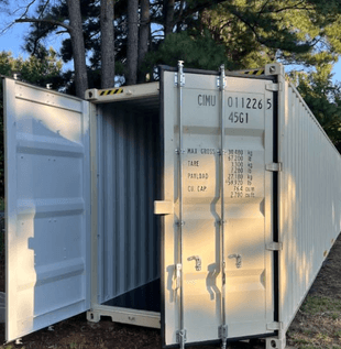 08/14 Tampa delivery of a 20ft new shipping container, durable steel build designed for secure storage and transport use.