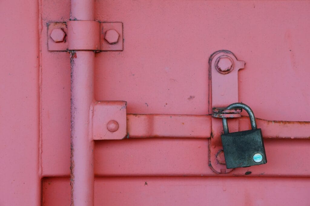 padlock on shipping container