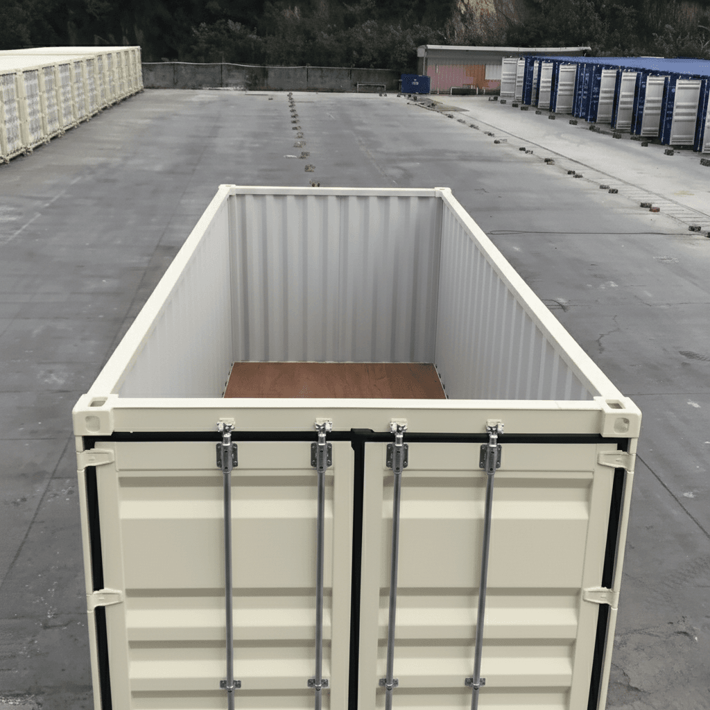 Open top containers feature a removable cover instead of a solid roof, allowing goods to be loaded from above